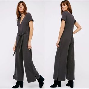 Free People Head in the Clouds Jumpsuit Grey xs